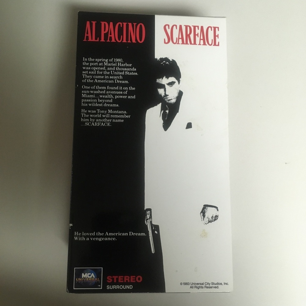 Original Scarface Al Pacino VHS 1983